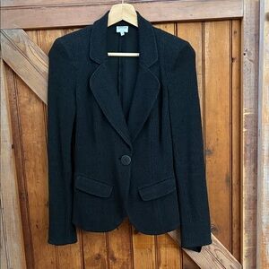 Armani Collezioni Womens Black Textured Blazer, Made in Italy, 2